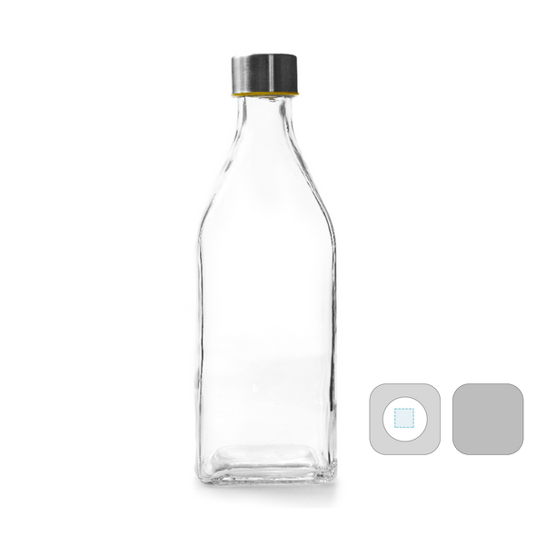 Bottle with Crystal Clear Steel Cap